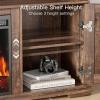 imageAmada Fireplace TV Stand for 75 Inch Farmhouse TV Stands with Storage Entertainment Center with Fireplace Open Storage Cable Management Rustic Wood TV Stand Barn Doors for Living Room BedroomDark Walnut