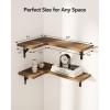 imageAmada HOMEFURNISHING Corner Floating Shelves Set of 4 Corner Wall Shelves Shelves for Wall Decor Corner Wood Shelves for Home Decor Office Bedroom Bathroom Laundry Room Kitchen BrownBrown