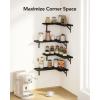 imageAmada HOMEFURNISHING Corner Floating Shelves Set of 4 Corner Wall Shelves Shelves for Wall Decor Corner Wood Shelves for Home Decor Office Bedroom Bathroom Laundry Room Kitchen BrownBlack