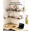 imageAmada HOMEFURNISHING Corner Floating Shelves Set of 4 Corner Wall Shelves Shelves for Wall Decor Corner Wood Shelves for Home Decor Office Bedroom Bathroom Laundry Room Kitchen BrownBrown