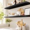 imageAmada HOMEFURNISHING Floating Shelves Large 24 x 7 Inch Wall Shelves for Bathroom Bedroom Kitchen Shelves for Wall Decor Set of 2 White  AMFS06Black
