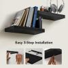 imageAmada HOMEFURNISHING Floating Shelves Large 24 x 7 Inch Wall Shelves for Bathroom Bedroom Kitchen Shelves for Wall Decor Set of 2 White  AMFS06Black