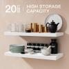 imageAmada HOMEFURNISHING Floating Shelves Large 24 x 7 Inch Wall Shelves for Bathroom Bedroom Kitchen Shelves for Wall Decor Set of 2 White  AMFS06White