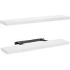 imageAmada HOMEFURNISHING Floating Shelves Large 24 x 7 Inch Wall Shelves for Bathroom Bedroom Kitchen Shelves for Wall Decor Set of 2 White  AMFS06White