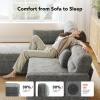 imageAmada Sectional Sofa Bed with Reversible Storage Chaise Pull Out Couch Bed Convertible Cloud Chenille Couch with USB Charging ampamp Side Pockets L Shaped Modular Couches for Living Room ApartmentLight Gray