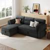 imageAmada Sectional Sofa Bed with Reversible Storage Chaise Pull Out Couch Bed Convertible Cloud Chenille Couch with USB Charging ampamp Side Pockets L Shaped Modular Couches for Living Room ApartmentDark Gray
