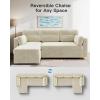 imageAmada Sectional Sofa Bed with Reversible Storage Chaise Pull Out Couch Bed Convertible Cloud Chenille Couch with USB Charging ampamp Side Pockets L Shaped Modular Couches for Living Room ApartmentWhite