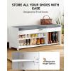 imageAmada Shoe Bench Entryway Bench with Cushioned Seat ampamp Lift Top Storage 3 Doors Adjustable Shelf 300 lbs Capacity 2Tier Storage Bench with Shoe Rack for Entryway Bedroom GrayWhite