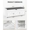 imageAmada Shoe Bench Entryway Bench with Cushioned Seat ampamp Lift Top Storage 3 Doors Adjustable Shelf 300 lbs Capacity 2Tier Storage Bench with Shoe Rack for Entryway Bedroom GrayWhite