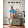 imageAmada Shoe Bench Entryway Bench with Cushioned Seat ampamp Lift Top Storage 3 Doors Adjustable Shelf 300 lbs Capacity 2Tier Storage Bench with Shoe Rack for Entryway Bedroom GrayLight Gray