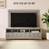 imageAmada TV Stand for 5065quot TV Fluted Modern TV Stand Entertainment Center with Drawers and Open Shelf Waveform Panel Sleek Curved Profile Media TV Console Table for Living Room Bedroom GreyGrey