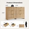 imageAmada Tall 5 Drawer Dresser Modern Fluted Vertical Chest with Rounded Corners PreInstalled Drawer Slides ampamp Narrow Storage Design for Bedroom or Hallway in Natural OakNatural Oak