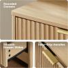 imageAmada Tall 5 Drawer Dresser Modern Fluted Vertical Chest with Rounded Corners PreInstalled Drawer Slides ampamp Narrow Storage Design for Bedroom or Hallway in Natural OakNatural Oak