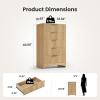 imageAmada Tall 5 Drawer Dresser Modern Fluted Vertical Chest with Rounded Corners PreInstalled Drawer Slides ampamp Narrow Storage Design for Bedroom or Hallway in Natural OakNatural Oak