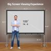 imageProjector Screen with Stand 100 Inch Portable Outdoor Projector Screen 169 for 4K HD Projectors Thick WrinkleFree Movie Screen with Storage Bag for Indoor Outdoor Home Theater Backyard Movie Night