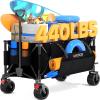 image300L Large Wagons Carts Foldable HeavyDuty Collapsible Wagon Cart with AllTerrain Wheels 440 lbs Capacity Compact Folding Wagon for Camping Beach Sports and Outdoor Hauling