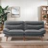 image75 Futon Sofa Bed 3in1 Futon Couch wAdjustable Backrest ampamp Armrests Corduroy Convertible Sleeper Sofa Bed Folding Sleeper Recliner wRemovable Cushion for Apartment Living Room OfficeGreyGrey