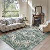 imageAMADA HOMEFURNISHING 8x10 Area Rug Washable LowProfile Large Area Rug with NonSlip Backing ampamp Durable Edge Binding Vintage Large Rugs for Living Room BedroomDark Green