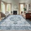 imageAMADA HOMEFURNISHING 8x10 Area Rug Washable LowProfile Large Area Rug with NonSlip Backing ampamp Durable Edge Binding Vintage Large Rugs for Living Room BedroomLight Blue