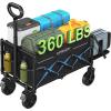 imageAMADA HOMEFURNISHING Wagon Cart Foldable Collapsible Wagon Cart with 360 LBS Max Load ampamp Expandable Storage 90L Foldable Grocery Cart with 2 Cup Holders for Outdoor Groceries Garden ampamp CampingBlack