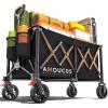 imageAMADA HOMEFURNISHING Wagons Carts Foldable Collapsible Wagon with 360 Rotating Wheels and Side Pocket Large Capacity 350LBS Foldable Wagon Cart for Shopping Garden CampingSports and Outdoor Use