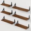 imageAMADA HOMEFURNISHING Wall Shelves Set of 6 Rustic Farmhouse Style Wood Floating Shelves for Wall Decor Bathroom ampamp Bedroom Storage Living Room Book Shelves 6pcsBrown