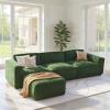 imageAmada 110quot Cloud Sectional Couch with LShape ChaiseampampMovable OttomanModern Modular Sofa with Deep Seat Boneless SofaCouches for Living Room BedroomNo Assembly Required GreenCorduroy FabricCorduroy Green