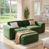 imageAmada 111quot L Shaped Sofa Modular Corduroy Clopud Couches with Deep Seats ampampHighBack Upholstered Couches for Living Room Bedroom with Ottoman No Assembly Required2Seaterampamp1 OttomanGreenGreen