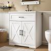 imageAmada 30 Bathroom Vanity with Ceramic Sink Farmhouse Undermount Vanity Sink Cabinet with 2 Doors and 1 Drawer Free Standing Bathroom Storage Cabinet with Sink Combo Set GreyWhite
