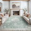 imageAmada 8x10 Area Rugs NonSlip Washable Rug with Low Profile Durable Bound Edge Soft Large Vintage Rug for Living Room Bedroom Dinning Room Home OfficeGreen