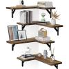 imageAmada HOMEFURNISHING Corner Floating Shelves Set of 4 Corner Wall Shelves Shelves for Wall Decor Corner Wood Shelves for Home Decor Office Bedroom Bathroom Laundry Room Kitchen BrownBrown