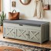 imageAmada Shoe Bench Entryway Bench with Cushioned Seat ampamp Lift Top Storage 3 Doors Adjustable Shelf 300 lbs Capacity 2Tier Storage Bench with Shoe Rack for Entryway Bedroom GrayLight Gray