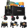 imageWagons Carts Foldable Collapsible Wagon Cart with 220 lbs Max Load and Expandable Storage Space HeavyDuty Foldable Wagon Cart with Wheels for Groceries Shopping Sport BeachGarden and Camping