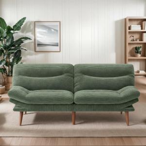 image75 Futon Sofa Bed 3in1 Futon Couch wAdjustable Backrest ampamp Armrests Corduroy Convertible Sleeper Sofa Bed Folding Sleeper Recliner wRemovable Cushion for Apartment Living Room OfficeGreyGreen