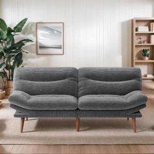 image75 Futon Sofa Bed 3in1 Futon Couch wAdjustable Backrest ampamp Armrests Corduroy Convertible Sleeper Sofa Bed Folding Sleeper Recliner wRemovable Cushion for Apartment Living Room OfficeGreyGrey