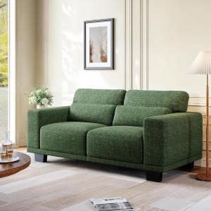 imageAMADA HOMEFURNISHING 40quot Living Room ChairsReading ChairAccent ChairSmall Sofa Couch for BedroomOversize MidCentury Armchair with Deep Seat Comfy Sofa CouchWhiteFlax Green