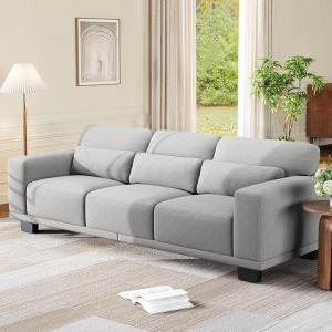 imageAMADA HOMEFURNISHING 40quot Living Room ChairsReading ChairAccent ChairSmall Sofa Couch for BedroomOversize MidCentury Armchair with Deep Seat Comfy Sofa CouchWhiteGrey