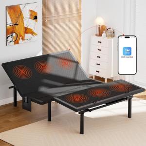 imageAMADA HOMEFURNISHING Adjustable Bed Frame Metal Twin XL Adjustable Bed Base with 4 USB Ports Head ampamp Foot Incline Supports up to 750 lbs Electric Bed Frame with 4 Height Options MSBFTXL031Queen