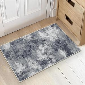 imageAMADA HOMEFURNISHING Washable Entry Rug2x3 Modern Abstract Rug with Short Pile and NonSlip Backing Small Rug with Abstract Pattern for Entryway Kitchen and Living Room GreyGrey
