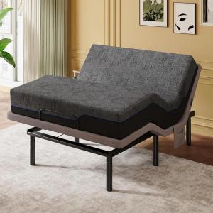 imageAmada Queen Size Adjustable Bed Frame with Massage ZeroClearance and Zero Gravity Mode Electric Bed with Head and Foot Incline 4 USB Ports and Wireless Remote Easy AssemblyQueen