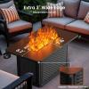 imageAMADA HOMEFURNISHING 43 Inch Propane Fire Pit Table 60000 BTU Gas Fire Pit with Lava Rocks Waterproof Cover Removable Lid Cup Holders 2in1 Fire Table for Patio Backyard Garden Black