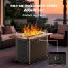 imageAMADA HOMEFURNISHING 43 Inch Propane Fire Pit Table 60000 BTU Gas Fire Pit with Premium Glass Rocks Wind Guard Glass Shield Waterproof Cover Cup Holders Fire Table for Patio and Garden