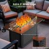 imageAMADA HOMEFURNISHING 43 Inch Propane Fire Pit Table 60000 BTU Gas Fire Pit with Premium Glass Rocks Wind Guard Glass Shield Waterproof Cover Cup Holders Fire Table for Patio and Garden