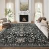 imageAmada Area Rugs 8x10 and 2x6 Washable Runner Rug Washable Floral Non Slip Large Living Room Rug Vintage Distressed Soft Carpet for Bedroom Dinning Room Home Office