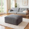 imageAmada Corduroy Square Ottoman Versatile Upholstered Sectional Coffee Table and Footrest  Couch Ottoman  Living Room Accent Table  No Assembly Required1Seater Charcoal Gray