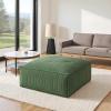 imageAmada Corduroy Square Ottoman Versatile Upholstered Sectional Coffee Table and Footrest  Couch Ottoman  Living Room Accent Table  No Assembly Required1Seater Dark Green