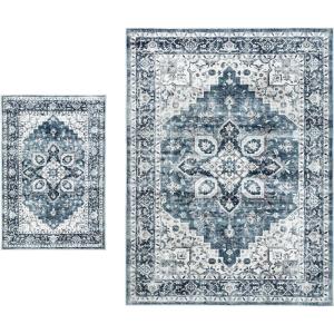 imageAMADA HOMEFURNISHING 2x3 and 5x7 Area Rugs Buying Together Washable Area Rug LowProfile Indoor Rug with NonSlip Backing ampamp Durable Edge Binding