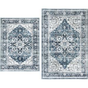 imageAMADA HOMEFURNISHING 5x7 and 9x12 Area Rugs Buying Together Washable Area Rug LowProfile Indoor Rug with NonSlip Backing ampamp Durable Edge Binding