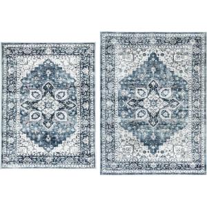 imageAMADA HOMEFURNISHING Blue 8x10 ampamp 5x7 Area Rugs Washable Rugs for Living Room Bedroom