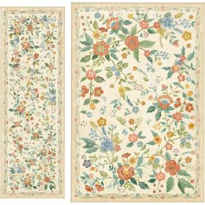 imageAmada 2x6 Washable Runner Rug 6x9 Area Rug with Durable Edge Binding Boho Floral Pattern Soft Long Entryway Runner Rugs for Bedroom ampamp Hallway Living Room